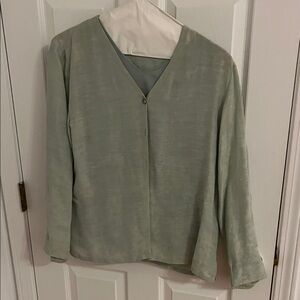 Talbots   silk and linen 3 piece suit. Jacket/top are size 14 and skirt 16P